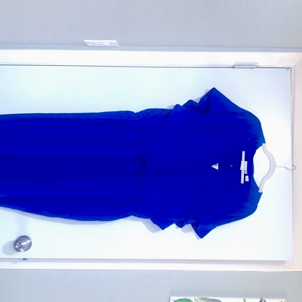 JUNAROSE JUMPSUIT RUFFLE SHOULDER TIE WAIST IN BLUE